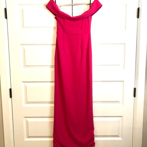 NWT REVOLVE x NBD Paris Samuel Gown Off Shoulders Fuchsia Pink XS MSRP $270 - Picture 6 of 7